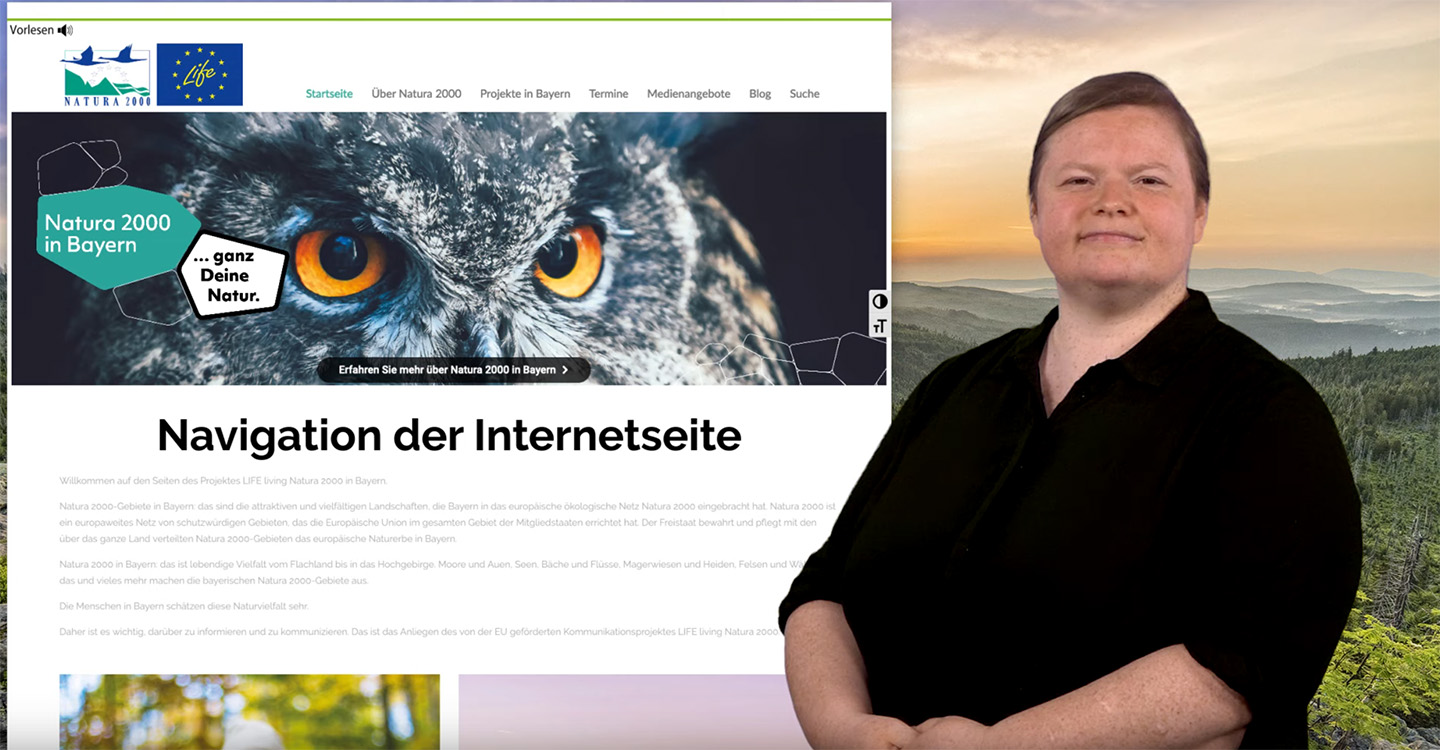 Bedienungsanleitung für www.ganz-meine-natur.bayern in Deutscher Gebärdensprache