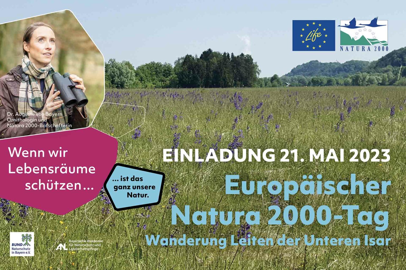 Wanderung mit der Natura 2000-Botschafterin Dr. Auguste von Bayern durch die Isar-Hangleite
